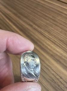 Anillo cuchara vintage Millard Fillmore plateado 13º presidente de EE. UU. - Imagen 1 de 8