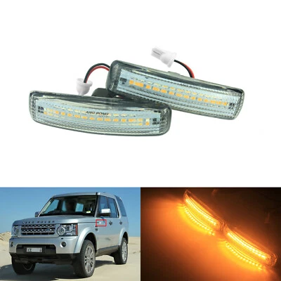 LED Side Repeater Indicator Light Clear Lens For Land Rover Discovery Series 3/4 - Image 1 of 4