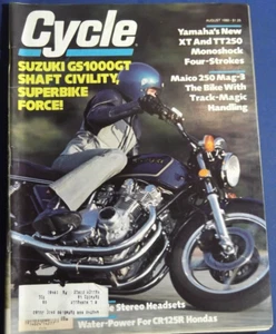 CYCLE MAGAZINE-AUGUST 1980-SUZ GS1000GT-MAICO 250 MAG3-MUGEN ME125KIT-VINTAGE - Foto 1 di 6