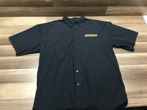 Camisa con botones BEHRINGER para hombre XL negra audio comercial manga corta bordada Z - Imagen 1 de 12