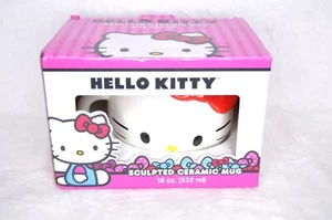 Taza de café Hello Kitty esculpida 18 oz pintada a mano coleccionable caja abierta artículo Gr8 - Imagen 1 de 18