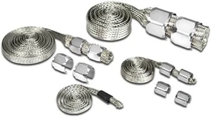 Kit de cubierta de manguera de radiador con mangas de acero inoxidable trenzado de vestir cromo - Imagen 1 de 2