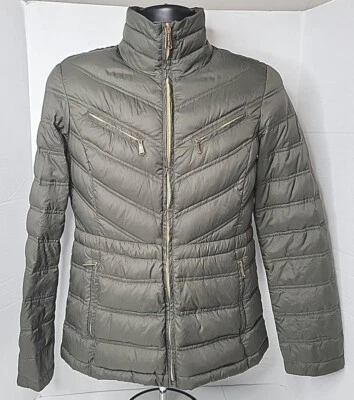 Abrigo acolchado acolchado Michael Kors Forrest verde para mujer talla S usado en excelente estado Foto 1 de 4