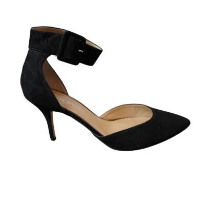 AUDREY BROOKE Abhylda Black Suede Leather Point Toe Heels w/ Ankle Strap 11 M - Image 1 of 4