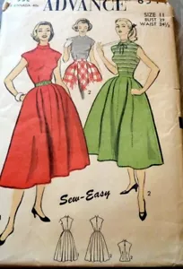 *BELLISSIMA CAMICETTA E GONNA VINTAGE anni 50 modello da cucire 11/29 FF - Foto 1 di 1
