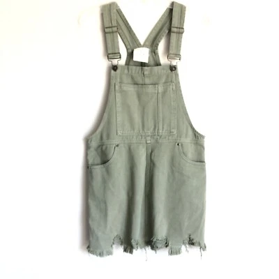 Vestido estilo estante talla S verde con tirantes sin mangas dobladillo desgastado Foto 1 de 4