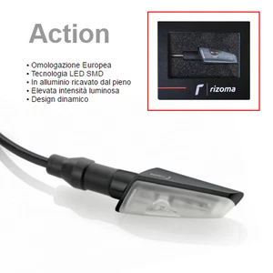 FRECCIA SINGOLA [RIZOMA] ''ACTION'' A LED UNIVERSALE OMOLOGATA / NERO - FR028B - Foto 1 di 3