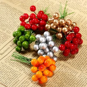 50/100 pezzi bacche artificiali fiore stame regalo casa decorazione matrimonio fai da te artigianato - Foto 1 di 29