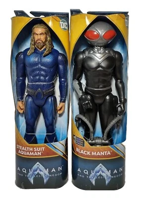 DC The Lost Kingdom Aquaman Stealth Suit & Black Manta 12" Figure Set Movie New  - Image 1 of 4