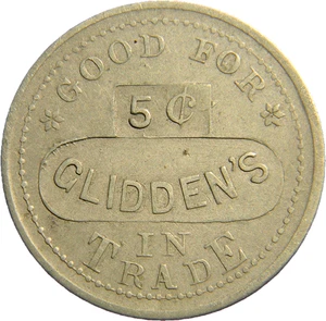 Ficha de billar Maverick, Glidden's 5¢ (04327) - Imagen 1 de 3