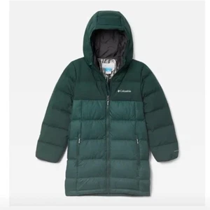 Columbia Kids mid length puffer coat Green Size M New with Tag $140 - Picture 1 of 8