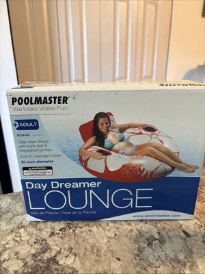 Vintage 2014 PoolMaster Day Dream Pool Tube Lounge Red 50” W/ Handles - Image 1 of 4