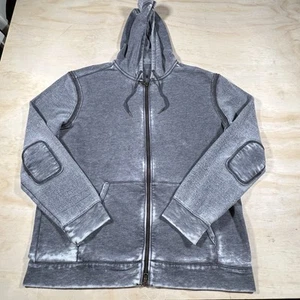 A5534 John Varvatos Distress Faded Hoodie Grey Full Zip Jacket Size 2XL - Picture 1 of 9