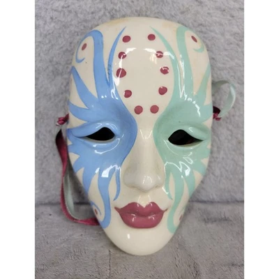 1986 Decorative Ceramic Mask New Orleans Artist Signed KOF - Image 1 of 4