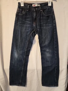 Levis 505 Boys Regular Fit Blue Denim Jeans Straight Size 14 Slim 26x27 - Picture 1 of 6