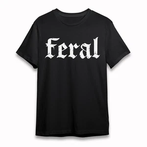 Camiseta para mujer suave texto salvaje letras góticas camiseta corta de gran tamaño algodón negra - Imagen 1 de 6