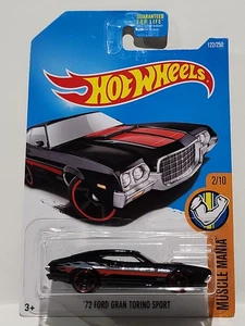 Hot Wheels Mania 72 Ford Gran Torino Sport #122 Black - Picture 1 of 7