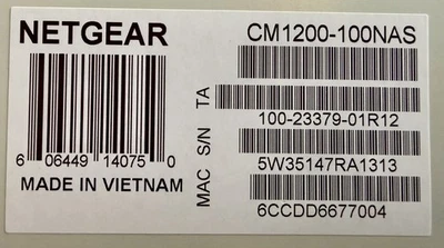 NETGEAR Nighthawk CM1200-100NAS DOCSIS 3.1 Cable Modem - Image 1 of 2