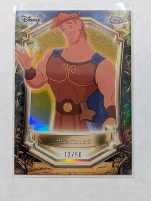 Disney Wonder Enchantments 2025 inserto cromado Hércules #E-13 refractor de oro/50 Foto 1 de 2