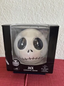 Disney Nightmare Before Christmas Jack Skellington Head Ceramic Coin Bank New - Picture 1 of 7