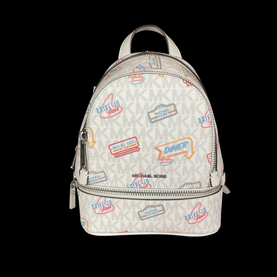 Mochila Michael Kors XS Rhea óptica blanca nueva con etiquetas Foto 1 de 4