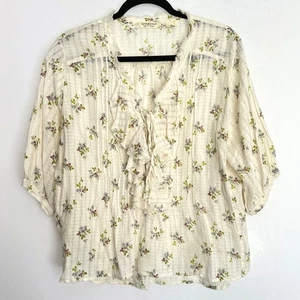Ralph Lauren Denim & Supply Floral Peasant Cottagecore Blouse Top Ruffle Small - Picture 1 of 10