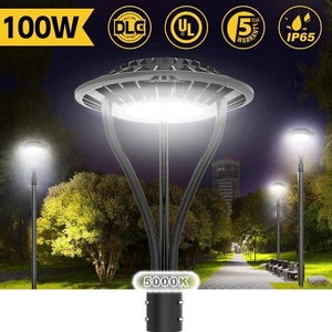 KUKUPPO Led Post Top Light 100W Dusk to Dawn Outdoor Yard Street Pole Area Light - Picture 1 of 11