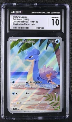 Misty's Lapras 194/182 Illustration Rare - Destined Rivals CGC 10 Gem Mint  - Image 1 of 3