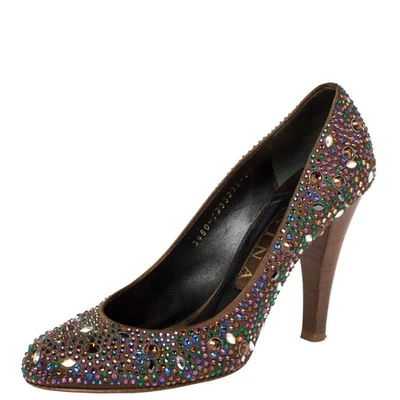 Gina Brown Satin Crystal Embellished Pumps Size 385 - Image 1 of 4