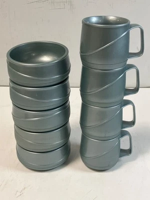 Lot of Aladdin Temp Rite Plastic 4 Mugs and 5 Bowls  Allure Reusable Insulated - Image 1 of 4