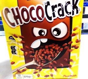2 CAJAS SIN ABRIR DE CEREAL CHOCOLATE CHOCO CRACK AUCHAN 375g 12 PORCIONES FRANCIA - Imagen 1 de 3