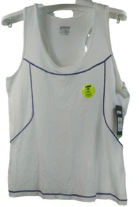 Prince Women's Poly Spandex Tennis Tank, WHITE/DEEP PURPLE - LARGE - Picture 1 of 6