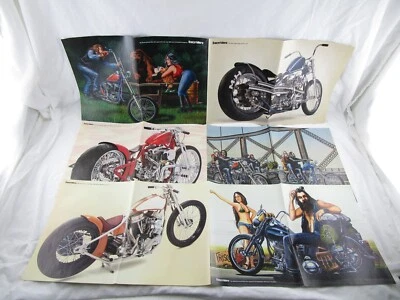 Póster plegable central David Mann y bicicleta/hermosa dama Easyriders lote de 3 envío gratuito Foto 1 de 4