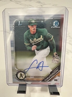 Logan Davidson 2019 Bowman Chrome Draft Auto Oakland Athletics - Image 1 of 2