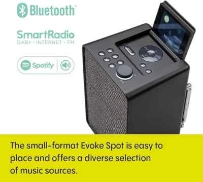 Pure Evoke Spot Cotton DAB+ FM Internet Radio & Bluetooth Speaker - Coffee Black - Image 1 of 4