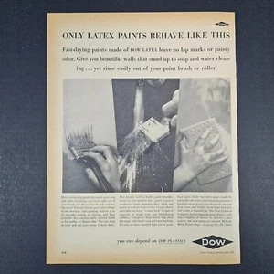 1953 Dow Plastics Latex Paints Vintage Print Ad Midland MI Chemical Company - Bild 1 von 4