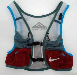 Nike Trail Vest Men's Running Medium Pure Platinum/Hasta Cayenne/Laser Blue - Picture 1 of 2