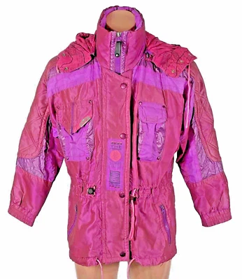 KAELIN SOLAR POWER Womens Vintage Size 12 80's 90's Metallic/Pink Zip SKI Jacket - Image 1 of 4