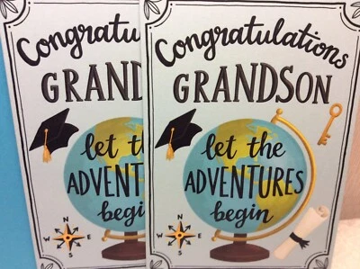 RSVP GRANDSON GRADUATION GREETING CARDS New w/Envelopes  LOT 2 "LUCK & LOVE" - Image 1 of 2