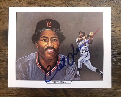Postal Chet Lemon autografiada/firmada 1984 Detroit Tigers Wave - Campeones del Mundo Foto 1 de 2