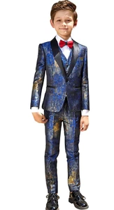 ELPA boys size 6 blue and black with gold suit - Picture 1 of 1