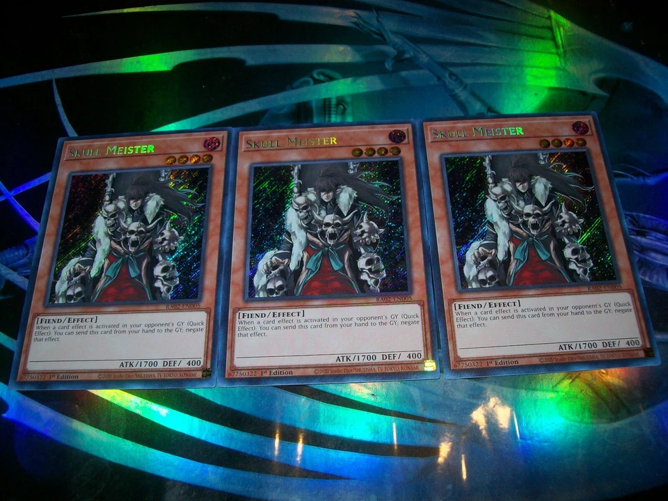 3x Skull Meister 1ª Edición Secreto Raro RA02-EN005 Yu-Gi-Oh! Foto 1 de 1