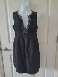 Dress by Nine West Sz 8  Gray & Yellow Solid Back Zip Mini Dress - Picture 1 of 7