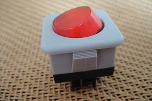 SPST ON-OFF Red Light Indicator UL Rocker Switch 16A/125V 8A/250V AC 25mm x 25mm - Picture 1 of 5