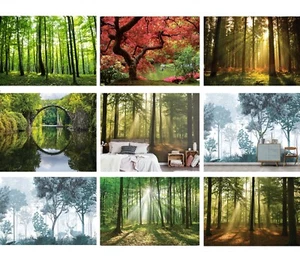 Forest Trees Wall Mural Wallpaper Picture FREE Adhesive Living Room Bed - Picture 1 of 26