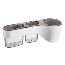 3X(Punch-Free Transparent Bathroom Storage Box Wall Mount Hair Dryer Holder S3Y9