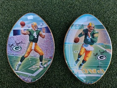 COLECCIÓN BRETT FAVRE 1997 BRADFORD EXCHANGE-2 PLACAS DE FÚTBOL COLECCIONABLES Foto 1 de 4