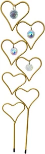 Soporte para plantas trepadoras Suncatcher con corazones y bolas de cristal - 17 pulgadas de alto - Imagen 1 de 4