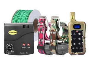 Remote 2 Dog Training Shock Collar Underground Electric Containment Fence Combo - Picture 1 of 10