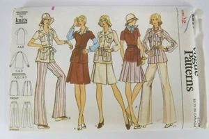 Giacca gonna gonna gamba larga modello Vouge 8520 taglia 12 vintage anni 70 non tagliata - Foto 1 di 6